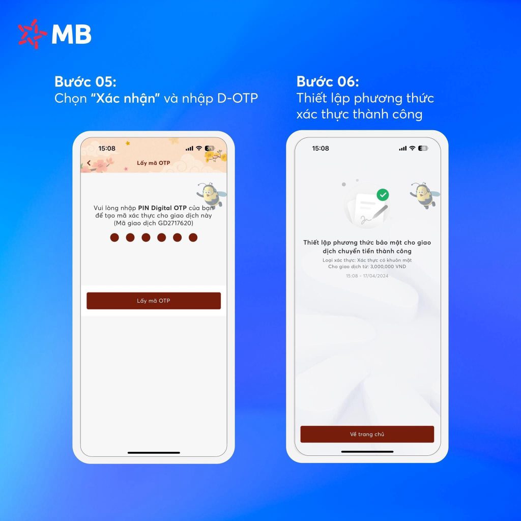 App MBBank: Xác thực khuôn mặt, an tâm chuyển tiền