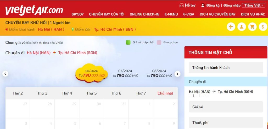 Đặt Vé Trên VietJet Air