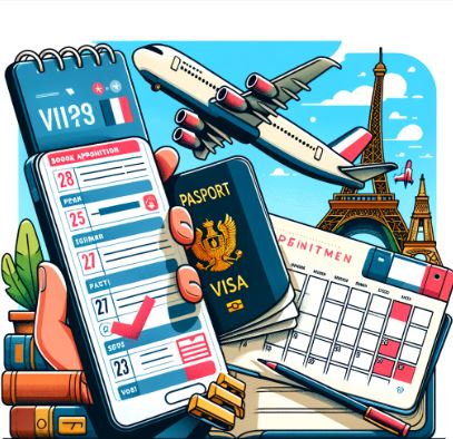 Đặt lịch hẹn xin visa du lịch Pháp tại trung tâm tiếp nhận hồ sơ.